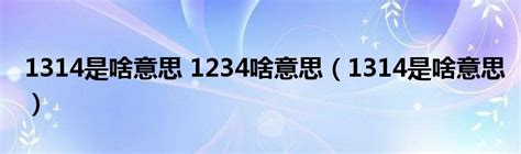 1314意思|【1314 意思】1314是什麼意思？你一定要知道！